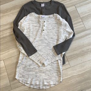 Urban Outfitters mens waffle thermal Henley. 2 pcs